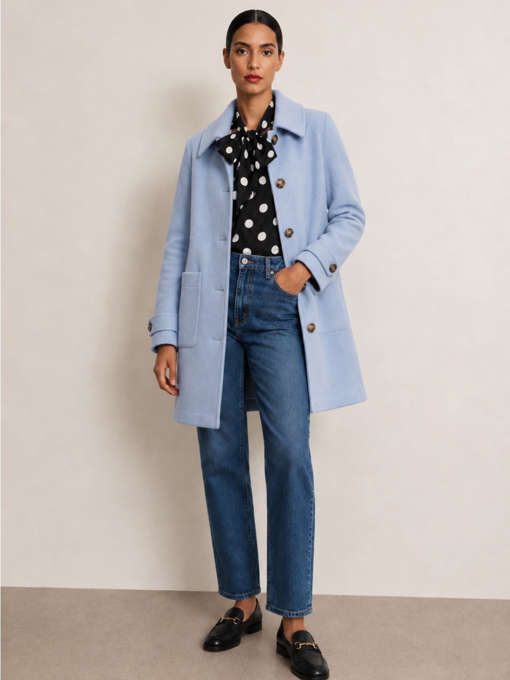 J.Crew Lady Coat Italian Boiled Wool in Icy Mountain Blue Size 6~ Pristine